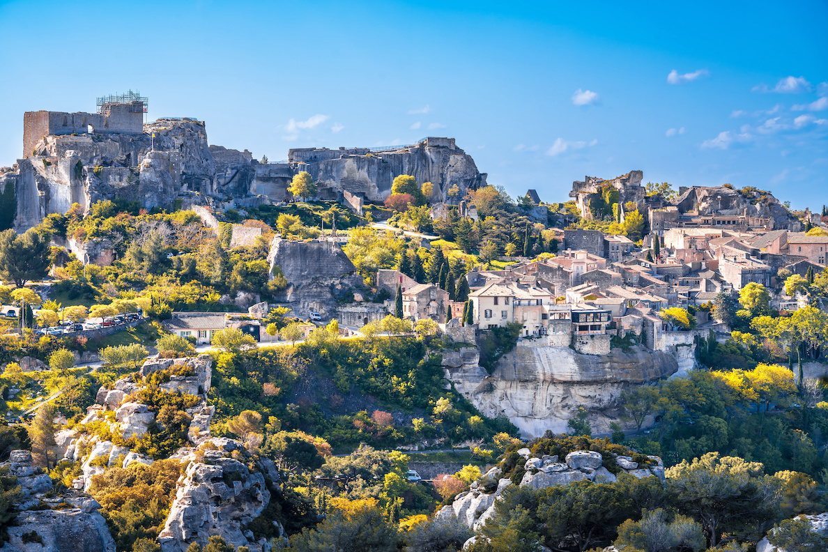 Les Baux de Provence scenic town on the rock view