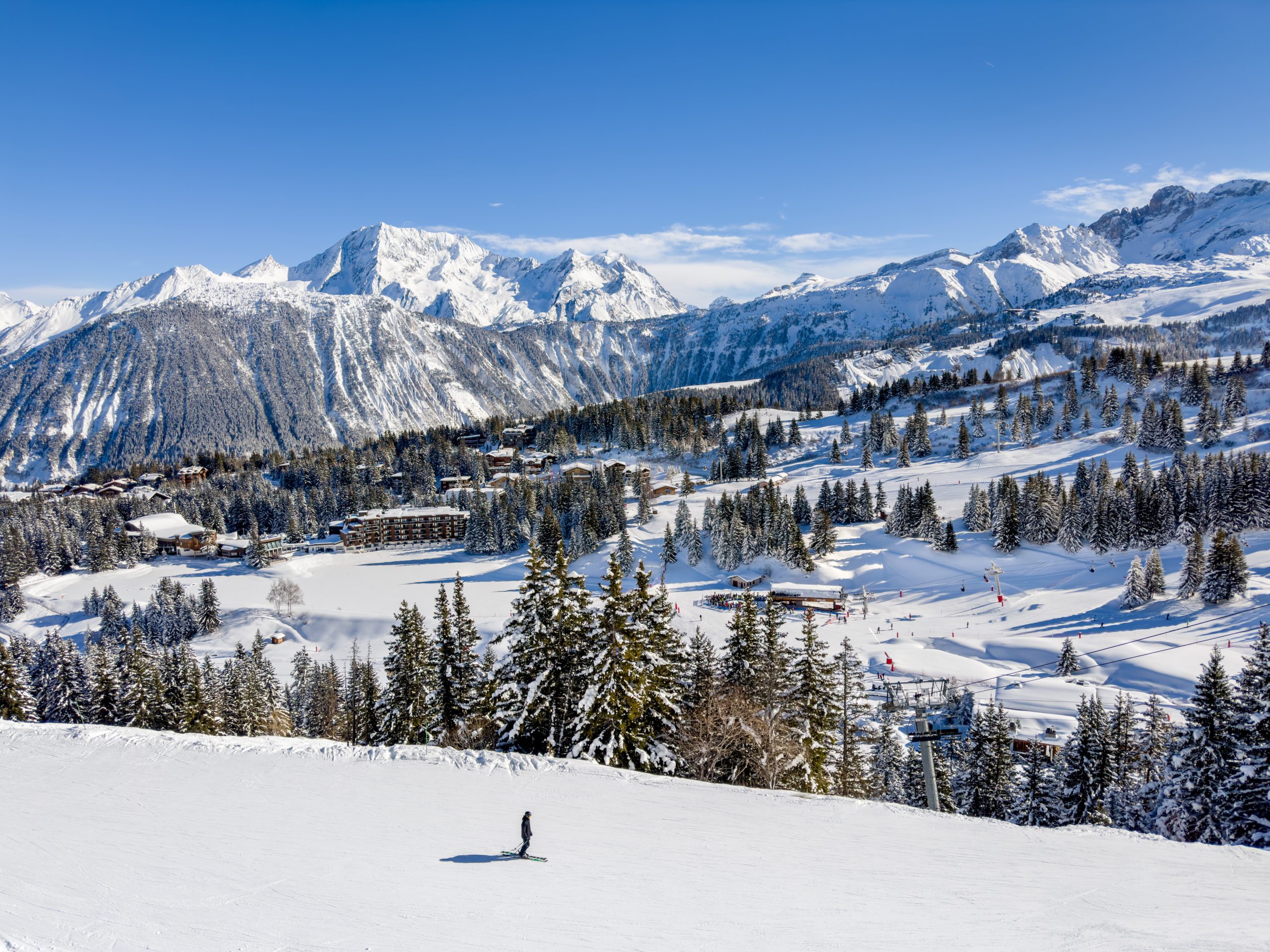 Skiing in Courchevel - Meribel , French Alps.