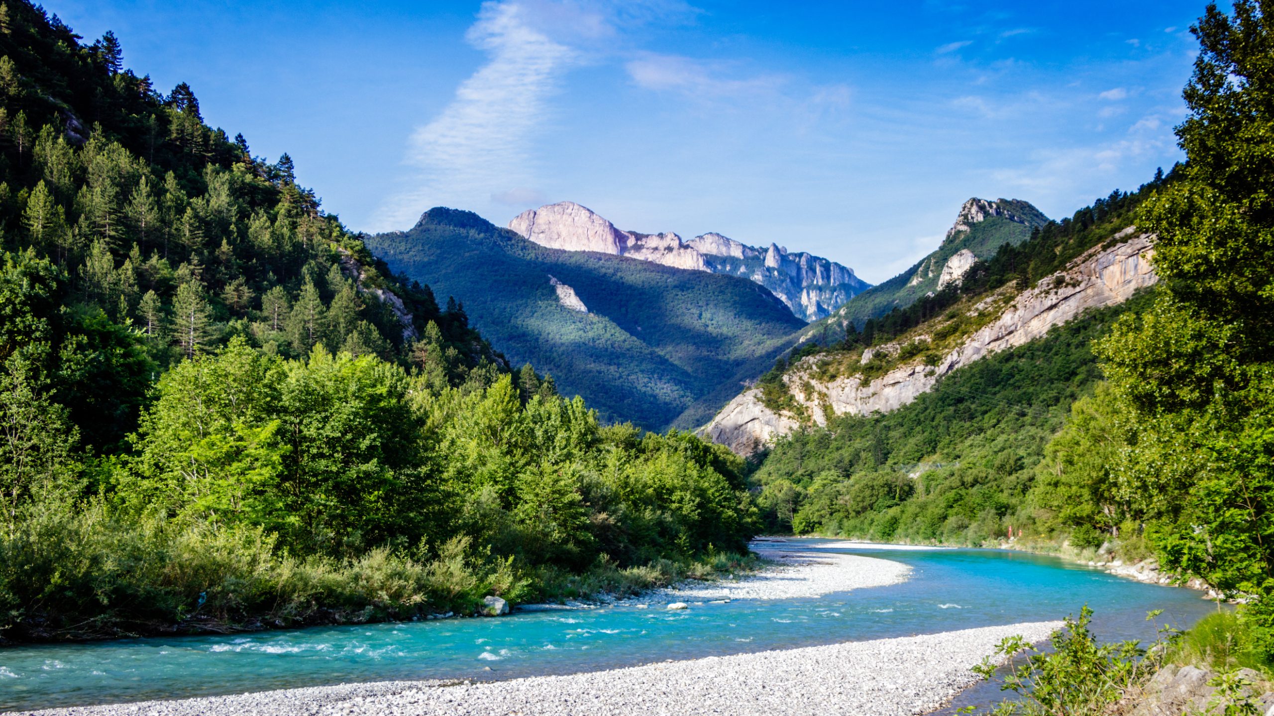 The Drome river in southern france